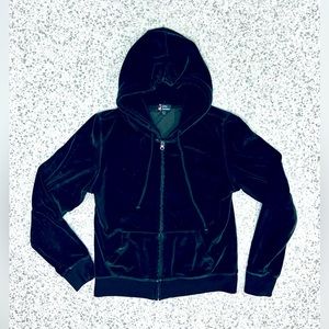 ANNA FASHION Sweatshirt Hoodie for Womens. Size Large, Color Velvet Black.